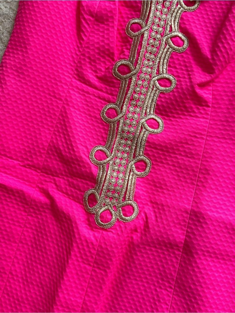Lilly Pulitzer Hot Pink Sleeveless Embellished Shift Dress - Picture 2 of 6